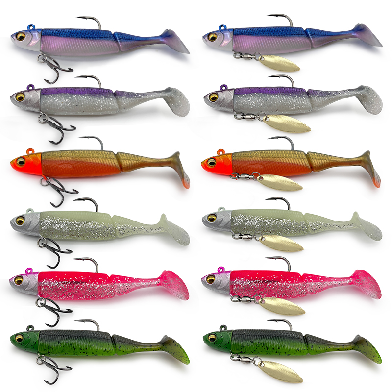 Fishing Hook Treble - ชุดเหยื่อตกปลาแบบเคลือบตะกั่ว 6 ชิ้น, เหยื่อแบบนิ่มที่สามารถเหวี่ยงได้ไกลเป็นพิเศษ พร้อมตะขอสามง่าม, เหยื่อจมน้ำ