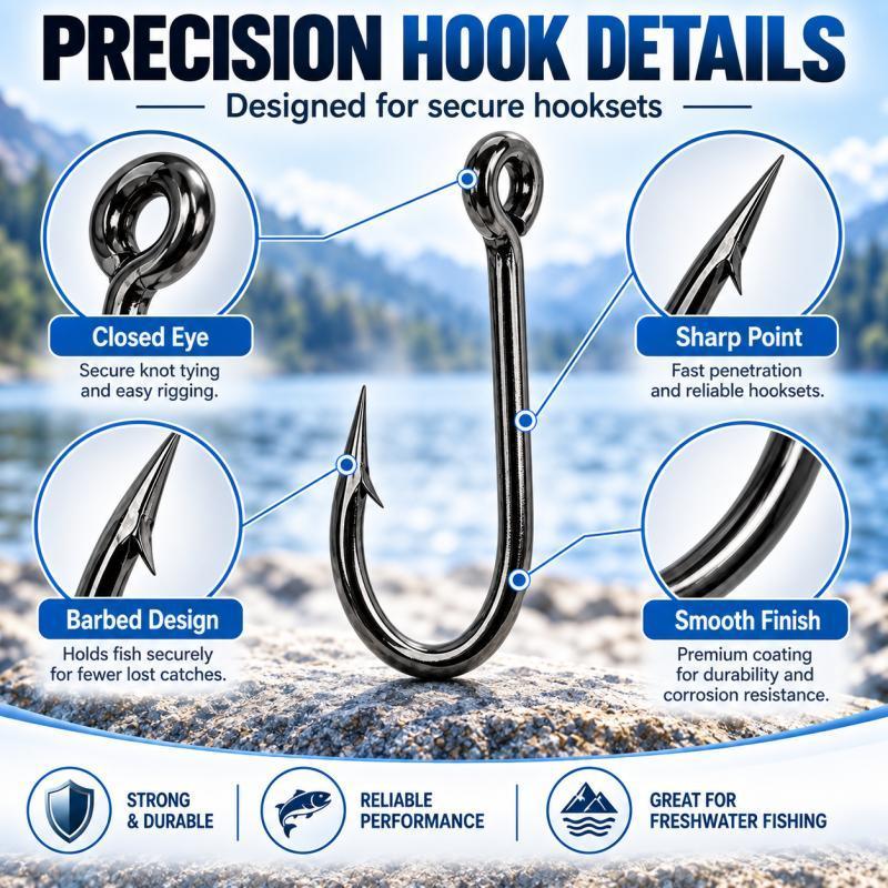ชุดเบ็ดตกปลาแบบมีหนาม 100 ชิ้น - Fishing Hook Assortment บทวิจารณ์และราคา